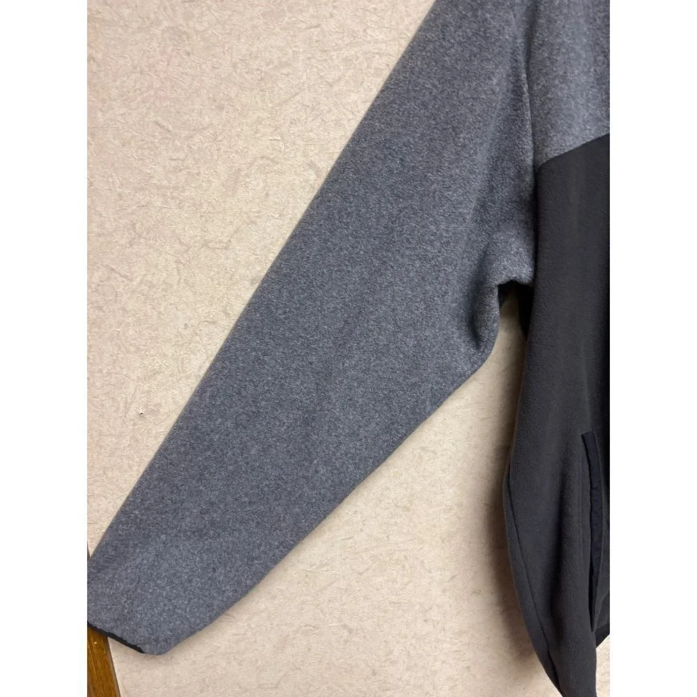Columbia Color Block Grey Black 1/4 Snap Long Sleeve Fleece Pull Over Shirt XXL